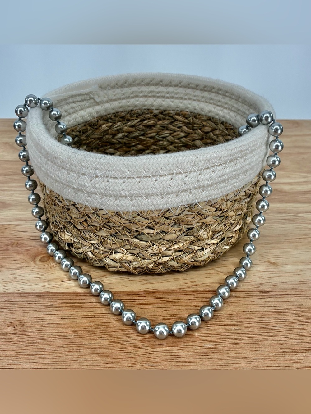 Silver Pearl Beaded Necklace